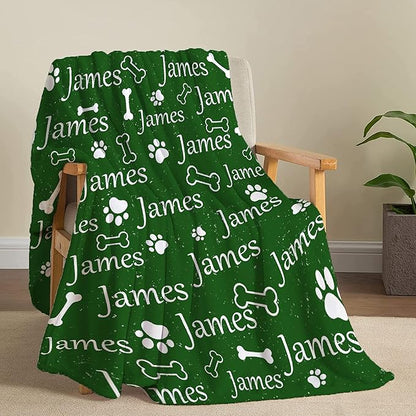 Personalized Dog Blankets Dog Paw Print Blanket Puppy Blanket 120"x90" for