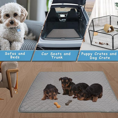 Washable Dog Pee Pads 2 Pack 35.4" x 28" Reusable 4-Layer Construction 100% Leakage