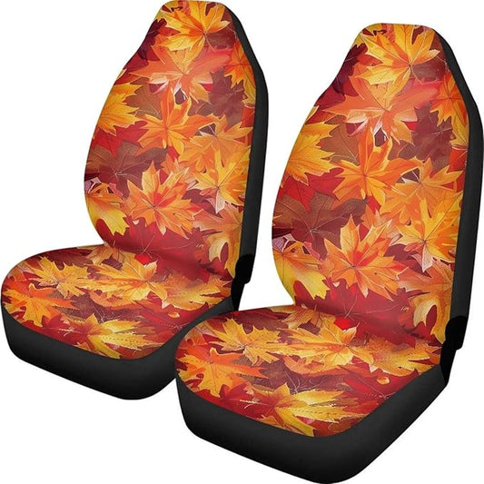 UNICEU Thanksgiving Maple Leaves Car Seat Covers Front