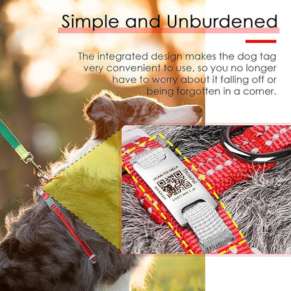 ThinkPet Reflective Breathable Soft Air Mesh with QR Code Dog Tag Puppy Choke Free Over Head Vest Harness for Puppy Small Medium Dogs and Cats Small Red