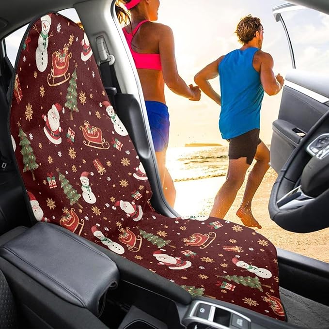 Yewattles Red Christmas Pattern Waterproof Seat Protector