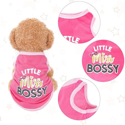 4 Pack Dog Shirts Summer Printed Puppy Clothes