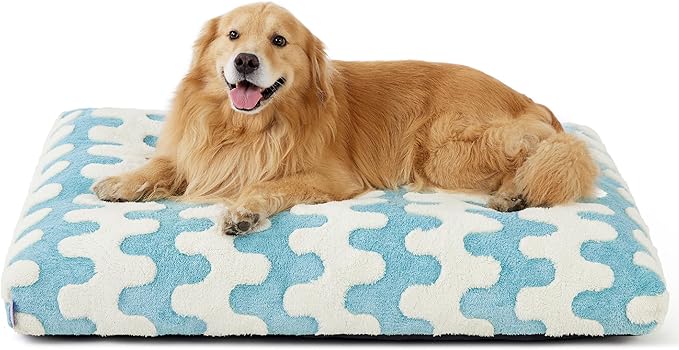 Lesure Extra Large Dog Bed-Thick Shredded Chopped Foam Pet Bed Bottom(44x32', Blue