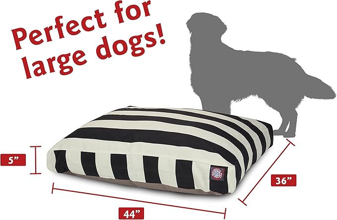 Majestic Pet Rectangle Large Dog Bed Washable – Non Slip Comfy Pet Bed – Dog Crate Bed with Removable Washable Cover – Dog Kennel Bed for Sleeping 44x36x5 Inch