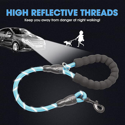 BAAPET 2/4/5/6 FT Dog Leash with Comfortable Padded Handle and Highly Reflective Threads for Small Medium and Large Dogs (2FT-1/2''