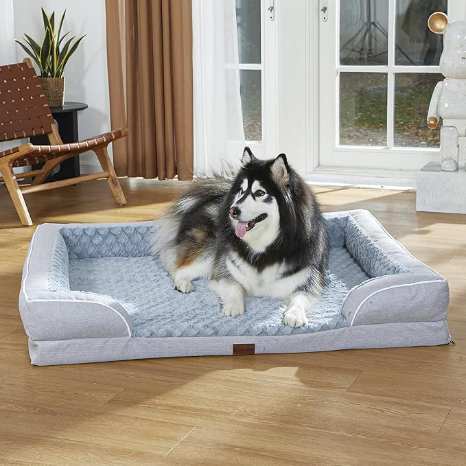 Memory Foam XL Dog Bed with Bolsters