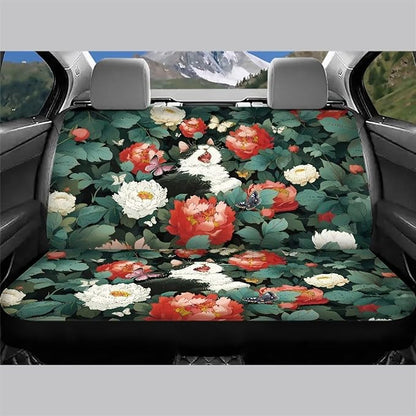 AFPANQZ Cartoon Cat Flowers Car Seat Cover