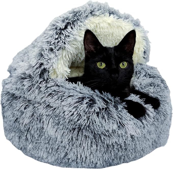 Cat & Dog Cave Bed (20×20inch, Grey)
