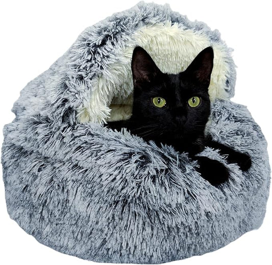 Cat & Dog Cave Bed (20×20inch, Grey)