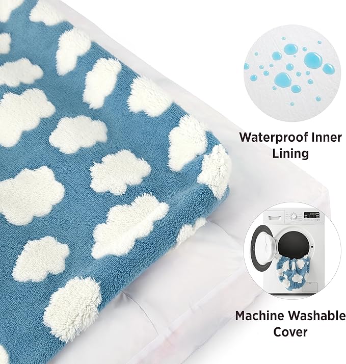 Lesure XLarge Dog Bed-Thick Shredded Chopped Foam Pet Bed Bottom(41'x28', Blue)