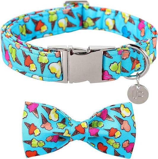 Summer Dog Collar with Bow Tie 16-24in