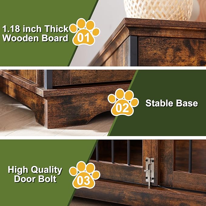 NicBex Dog Crate Furniture 35.4" L