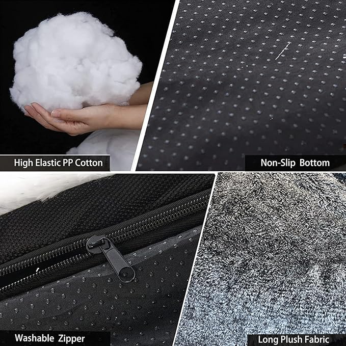 Calming Dogs/Cats Bed Fluffy Plush Dogs/Cats Mat for Furniture Protector with Waterproof Lining