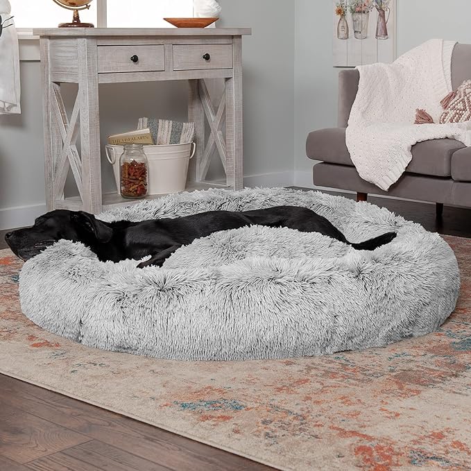 Furhaven 45" Round Calming Donut Dog Bed for Large Dogs 90 lbs 45.0"x45.0"x9.0"