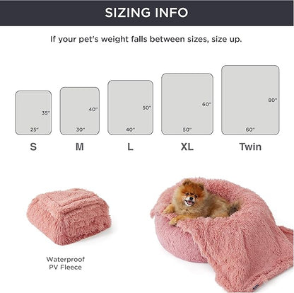 Bedsure Waterproof Dog Blankets for Large Dogs - Calming Cat Blanket for Couch Protector Washable, Long Faux Fur Pet Throw Blanket for Puppy, Reversible Furniture Protection, 40"x50", Pink