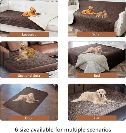 Waterproof Dog Blanket, Washable Anti-Slip Pet Couch Covers for Sofa,Pet Hair Resistant Blankets Bed Chair Furniture Couch Protector for Dogs-52x82,Chocolate