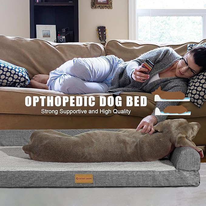 Patas Lague Orthopedic XXL Dog Bed for Extra Large Dogs 48''X30''