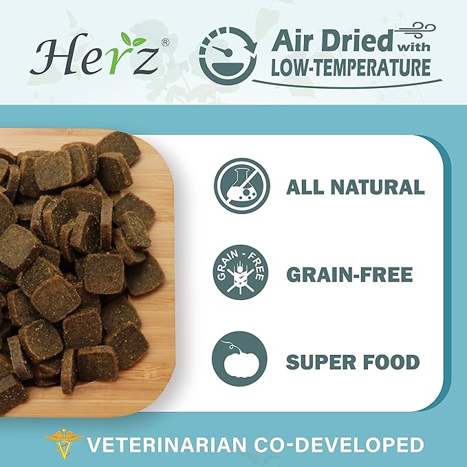 Herz Air-Dried Dog Food – New Zealand Venison Recipe 2 lb, Single Pure-Meat, Grain Free, All Natural, High Protein, Limited Ingredients