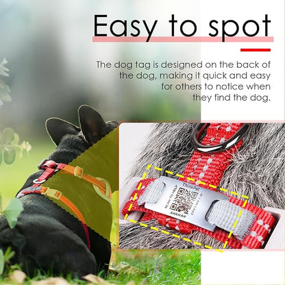 ThinkPet Reflective Breathable Soft Air Mesh with QR Code Dog Tag Puppy Choke Free Over Head Vest Harness for Puppy Small Medium Dogs and Cats Small Red