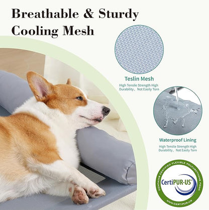 Cooling Elevated Dog Bed with Pillows
