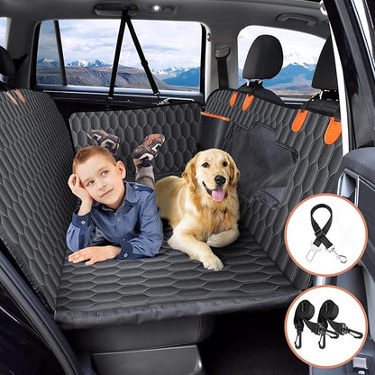 Back Seat Extender for Dogs-Supports 400lb Bottom-Detachable,600D Heavy