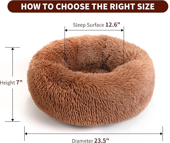 Calming Dog Bed for Large Cats and Dogs 23.5'')