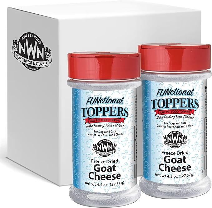 Northwest Naturals Freeze-Dried Goat Cheese Functional Topper - for Dogs & Cats - Healthy, 1 Ingredient, Human Grade Pet Food, All Natural - 4.5 Oz (Packaging May Vary)(Pack of 2)