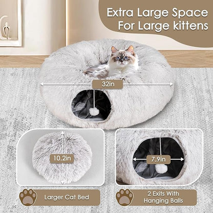 Cat Tunnel Bed for Indoor Cats