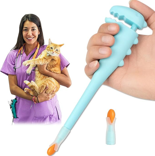 Pet Pill Shooter, Safe & Easy Pill Popper with 2 Premium Soft Silicone Tips for Cats and Dogs, Acts as Pet Piller, Medicine Feeder, Pill Pusher, Pill Dispenser, Cat and Dog Pill Shooter