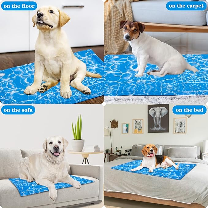 Dog Cooling Mat Portable Water Injection Pet Cooling (17.71x19.68Inch)