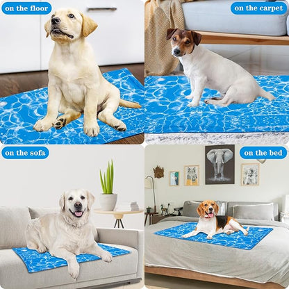 Dog Cooling Mat Portable Water Injection Pet Cooling (18.89X35.43Inch)