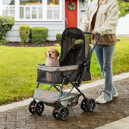 VEVOR Dog Cat Stroller for Medium Small Dogs Cats Up to 44lbs 4 Wheel
