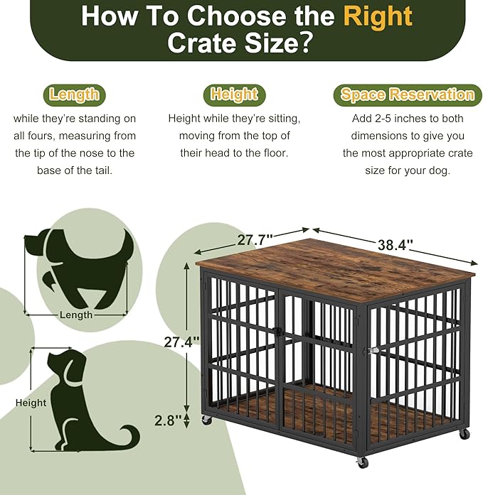 NicBex Dog Crate Furniture 38.4" L