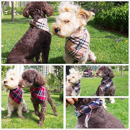 Adjustable Plaid Dog Bandanas 1PC Soft