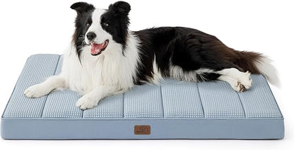 Bedsure Cooling Gel Foam Dog Bed for Large Dogs Cover(36"x27", Blue)