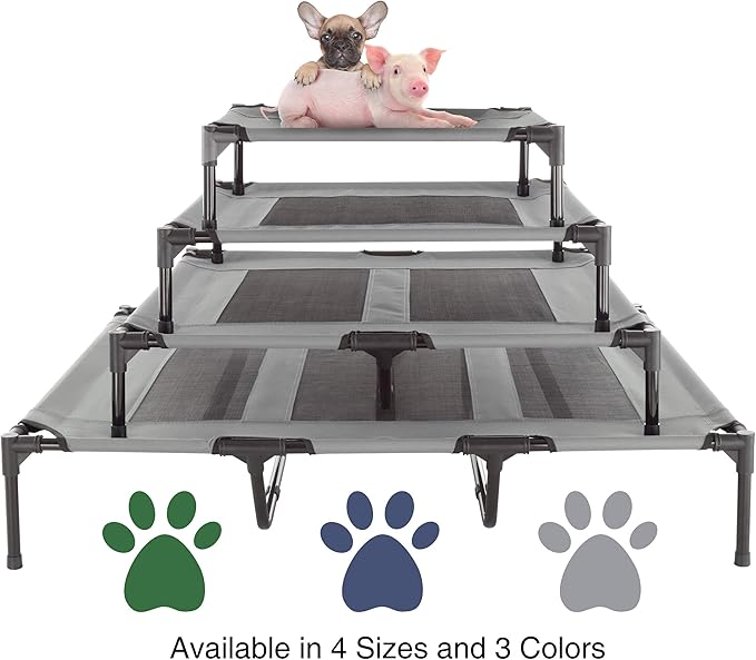 PETMAKER Elevated Dog Bed 24.5x18.5-Inch Portable 25lbs (Gray)