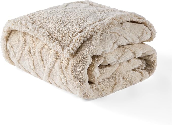 Bedsure Waterproof Dog Blankets for Large Dogs 40"x50", Cream