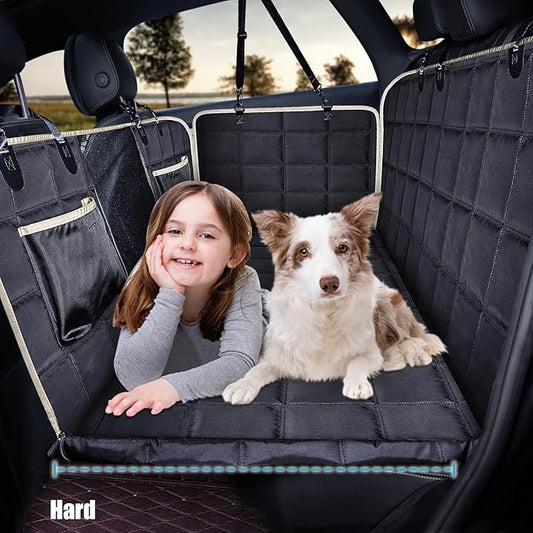 Lassie Back Seat Extender for Dogs Hard Bottom Waterproof Dog Hammock for Car