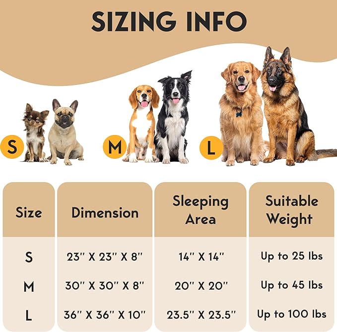 PetJett Calming Dog Bed 36'' Fits 100 lbs