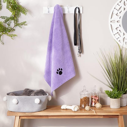 Bone Dry Embroidered Pet Grooming Towel Collection 41x23.5, Lavender
