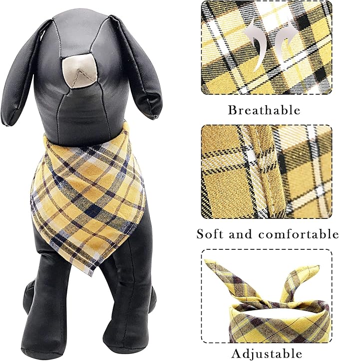 PET SHOW 50pcs Bulk Plaid Small Dog Bandanas
