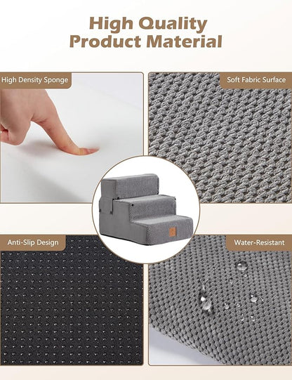 Dog Stairs for Small Dogs 3 Step 14"H for