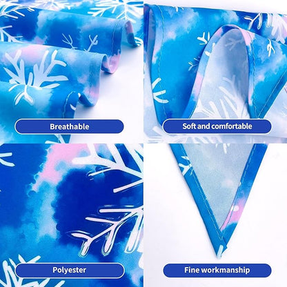 10PCS Big Dog Bandanas Winter Bulk for Large XL Breed Dog Snow Forest Ice PineTree Pattern Kerchief Triangle Bibs Head Scarves for Boys and Girls Grooming Accessories Costume