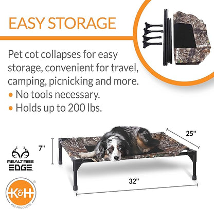 K&H Pet Products Cooling Elevated Dog Bed Outdoor Raised Dog Bed with Washable Breathable Mesh