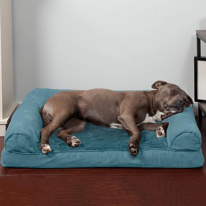 Furhaven Orthopedic Dog Bed for Large/Medium Dogs w/ Removable Bolsters & Washable Cover 55 lbs