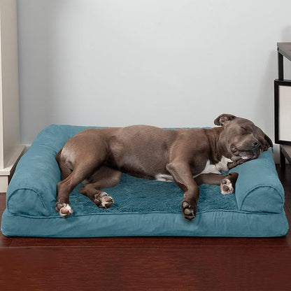 Furhaven Orthopedic Dog Bed for Large/Medium Dogs w/ Removable Bolsters & Washable Cover 55 lbs