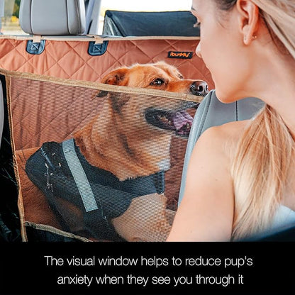 iBuddy Dog Car Seat Cover Waterproof Dog Seat Cover for Back Seat with Mesh Window