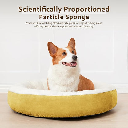 Love's cabin Round Donut Cat and Dog Cushion Bed 25in Pet