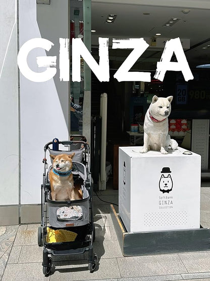 Medium Pet Stroller for Dogs Up to 66lbs 2 in 1 Pet 2 Dogs, 180 ̊ 4 Wheels