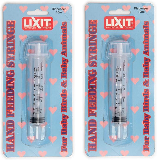 Lixit Hand Feeding Syringes for Puppies, Kittens, Rabbits and Other Baby Animals (10ML Pack of 2)